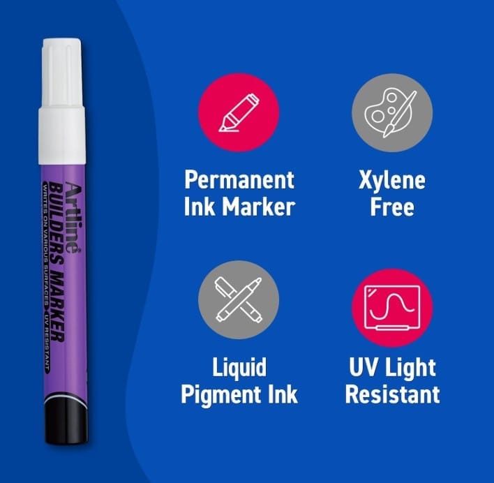 ปากกาเคมี ARTLINE EKPR-BDM หัวกลม 2.3 มม. สี ขาว_4